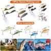 101Pcs Fishing Lures Kit Soft Plastic Fishing Baits Set Spoon Fishing Gear Tackle with Soft Worms Crankbaits Box