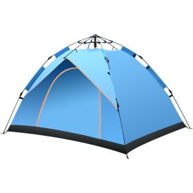 Camping Outdoor Travel Double-decker Automatic Tent (Option: Blue-3to4people)