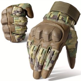 Tactical Gloves for Men - Touch Screen, Non-Slip, Full Finger Protection for Shooting, Airsoft, Military, Paintball, Motorcycle, Cycling, Hunting, Hik (Color: Camouflage, size: M)